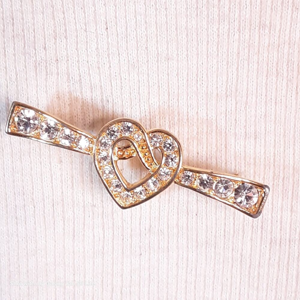 💎Napier Clear Rhinestone Brooch Chanel Heart Bow